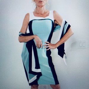 White House Black Market Colorblock Sheath Dress